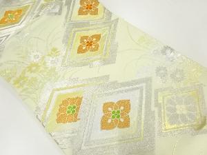 アンティーク　松皮菱に草花模様織出し袋帯（材料）